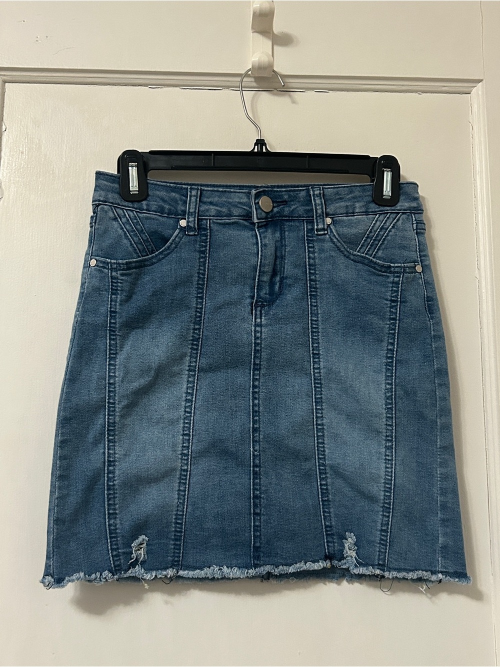 Joe's Jeans Medium Blue Paneled Denim Mini Skirt